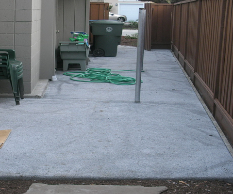 redwood side yard after